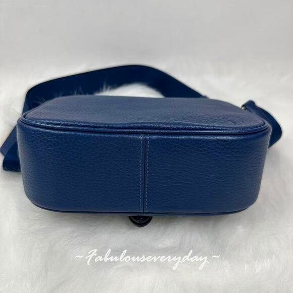 COACH Amelia Saddle Bag Shoulder/Crossbody In Leather CP107 Gold/Deep Blue NWT - Picture 8 of 8